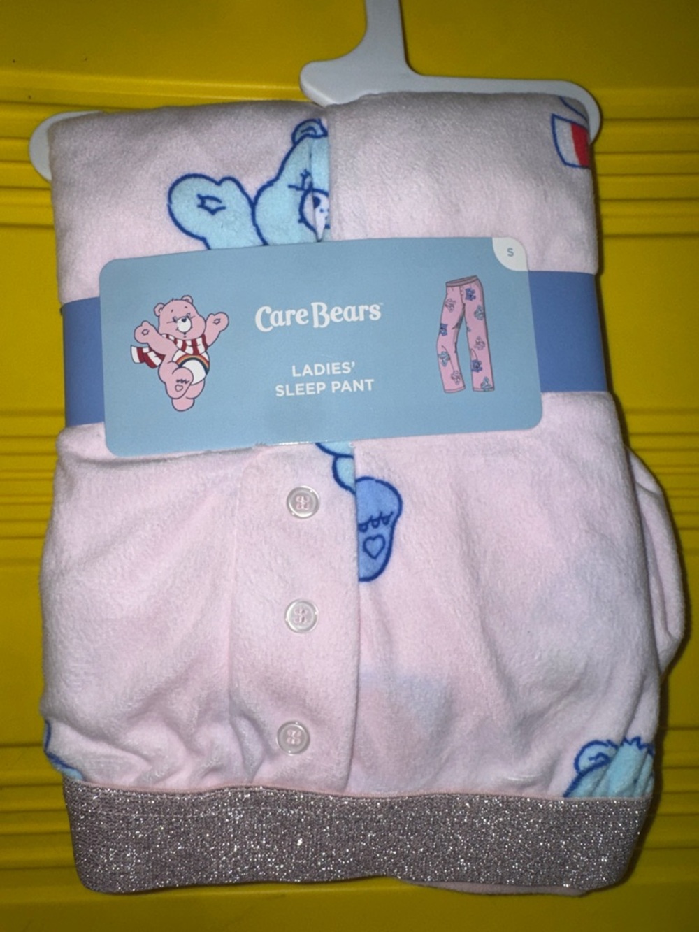 Care Bears Pink Sleep Pants with Blue Bear Print
